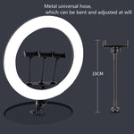 Kit de luzes LED anel HQ-18N 18 polegadas 45cm para vlogging, fotografia e vídeo com controlo remoto, suporte para telemóvel e tripé de 2,1m, ficha EU, 18 polegadas