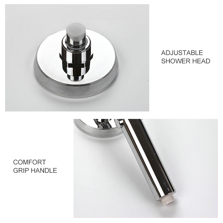 Chuveiro de Mão Universal com Pressão e Paragem de Água com Toque Único, Cor Branca Dourada