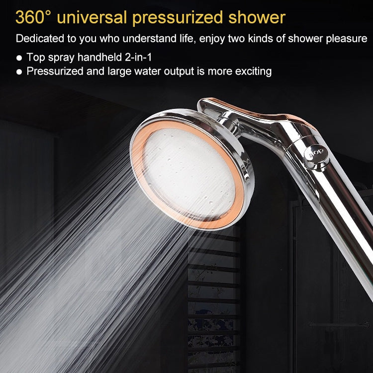 Chuveiro de Mão Universal com Pressão e Paragem de Água com Toque Único, Cor Branca Dourada