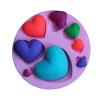 2 peças de molde de silicone para fondant com padrão de amor para bolos DIY, forma de padrão de amor