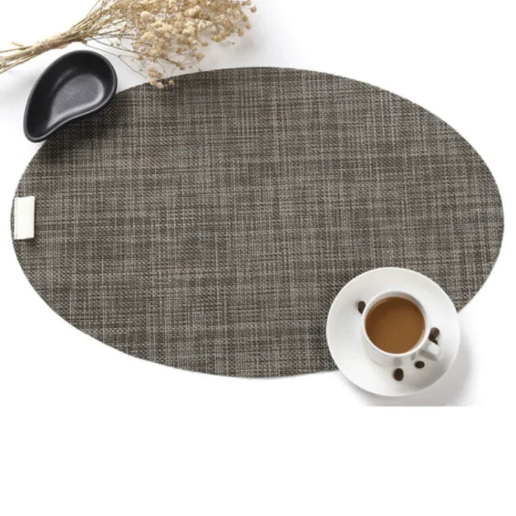 Tapete Oval de PVC para Mesa de Jantar Isolante Térmico Antiderrapante para Pratos, Tigelas e Talheres