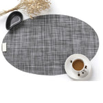 Tapete Oval de PVC para Mesa de Jantar Isolante Térmico Antiderrapante para Pratos, Tigelas e Talheres