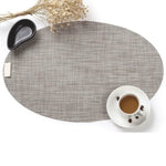 Tapete Oval de PVC para Mesa de Jantar Isolante Térmico Antiderrapante para Pratos, Tigelas e Talheres