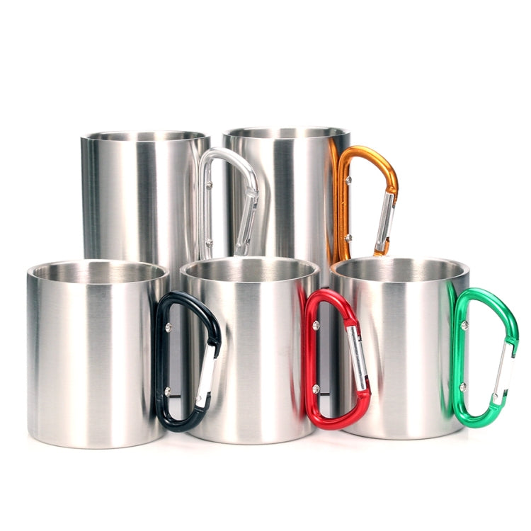 Canecas de Água de Aço Inoxidável com Dupla Parede, Copo de Café com Alça de Mosquetão, Entrega em Cor Aleatória, Copo de Café com Mosquetão