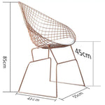 Cadeira de Jantar Criativa Nórdica Moderna Minimalista Casual com Design Oco em Arame