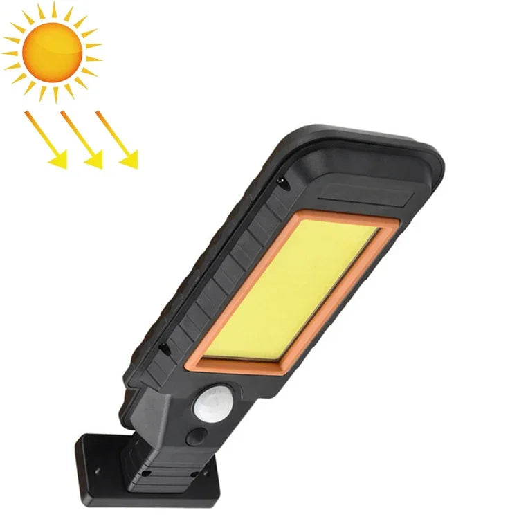 Lâmpada de parede com indução solar, corpo de lâmpada LED impermeável para exterior, iluminação de rua, 128 COB