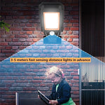 Lâmpada de parede com indução solar, corpo de lâmpada LED impermeável para exterior, iluminação de rua, 128 COB
