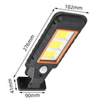 Lâmpada de parede com indução solar, corpo de lâmpada LED impermeável para exterior, iluminação de rua, 128 COB