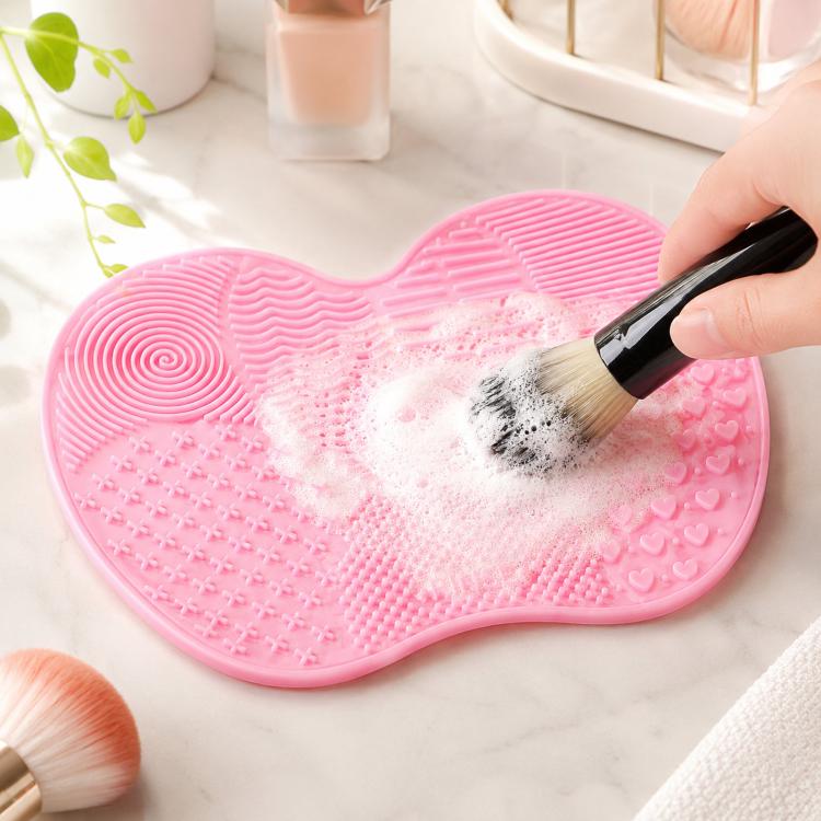Tapete de Limpeza para Pincéis de Silicone, Ferramenta de Lavagem para Pincéis de Maquilhagem e Sobrancelhas, Almofada de Limpeza, Escova, Ferramenta de Limpeza de Maquilhagem, Rosa, Verde, Preto, Roxo Escuro, Roxo Claro, Vermelho Rosa