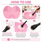 Tapete de Limpeza para Pincéis de Silicone, Ferramenta de Lavagem para Pincéis de Maquilhagem e Sobrancelhas, Almofada de Limpeza, Escova, Ferramenta de Limpeza de Maquilhagem, Rosa, Verde, Preto, Roxo Escuro, Roxo Claro, Vermelho Rosa
