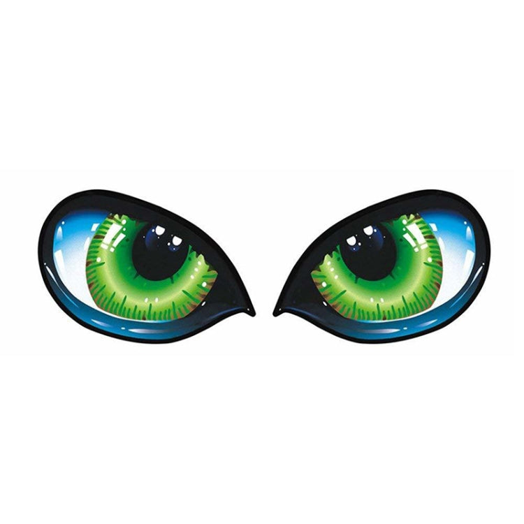 5 Pairs D 601 3D Stereo Reflective Cat Eyes Car Sticker Car Auto Side Fender Eye Stickers Adhesive Creative Rearview Mirror Decal, 12x7.5cm, Cat Eyes 12x7.5cm
