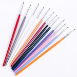 Pincel Fino Colorido para Nail Art, Caneta de Pontilhado para Desenho, Dicas Finas para Acrílico, Ferramenta para Desenhar Linhas e Flores