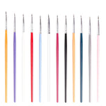 Pincel Fino Colorido para Nail Art, Caneta de Pontilhado para Desenho, Dicas Finas para Acrílico, Ferramenta para Desenhar Linhas e Flores