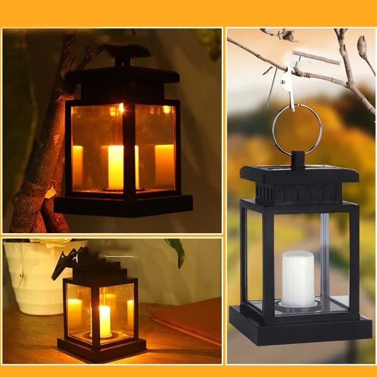 Luz de Vela Solar Retro Impermeável para Jardim LED, Vela