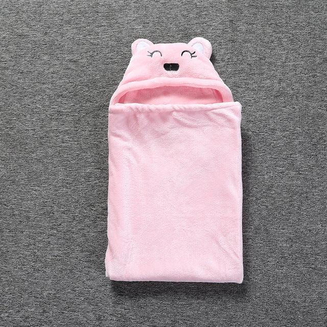 Manta de Bebé com Desenho Animado de Animais Adoráveis, Roupão de Banho com Capuz para Crianças e Bebés