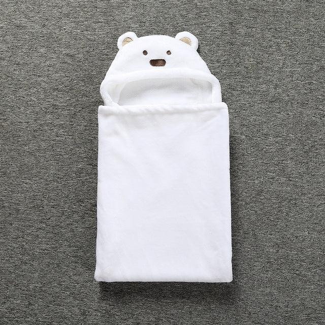 Manta de Bebé com Desenho Animado de Animais Adoráveis, Roupão de Banho com Capuz para Crianças e Bebés
