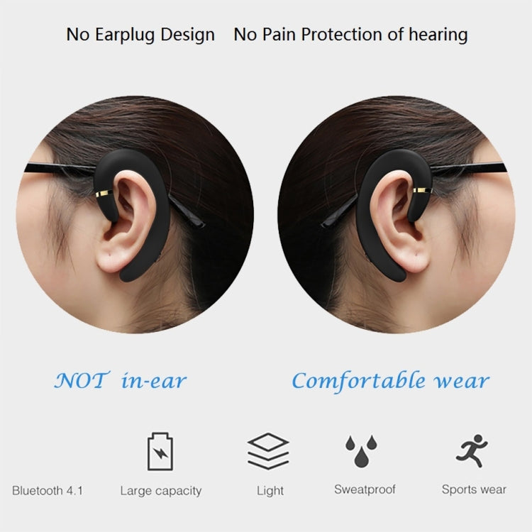 Auricular Bluetooth ET Sem Fios com Gancho para Orelha Resistente à Água Redução de Ruído com Microfone para Android iPhone