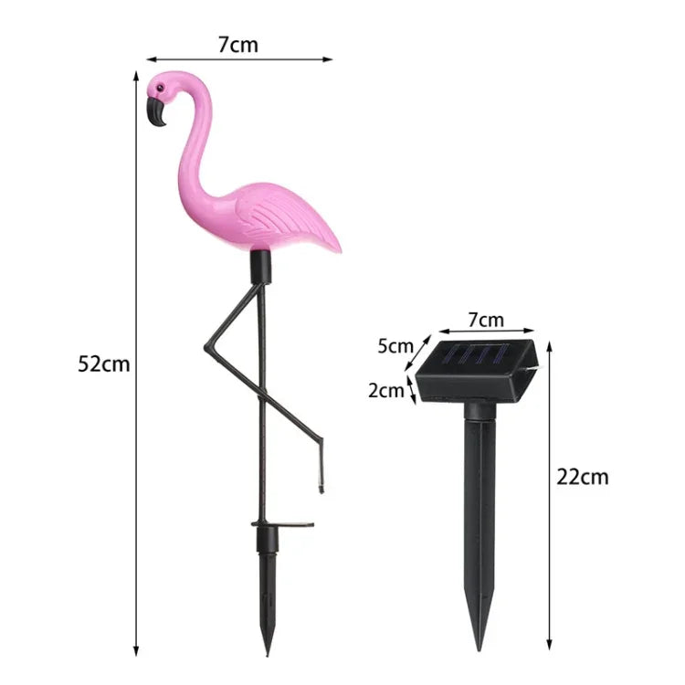 Luz de Relvado Solar Impermeável 3 em 1 Flamingo LED para Jardim, Caminho e Paisagem, Lâmpada Noturna