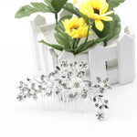 Presilhas de Cabelo de Casamento Flor Romântica de Cristal Pérola Pregadeira de Cabelo Coroa Nupcial de Strass Pente de Cabelo para Noiva