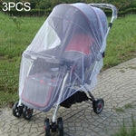 3 PCS Rede Protetora Contra Mosquitos para Carrinho de Bebé de 150cm, Malha de Proteção Segura para Bebés, Acessórios para Carrinho, Rede Anti-mosquitos
