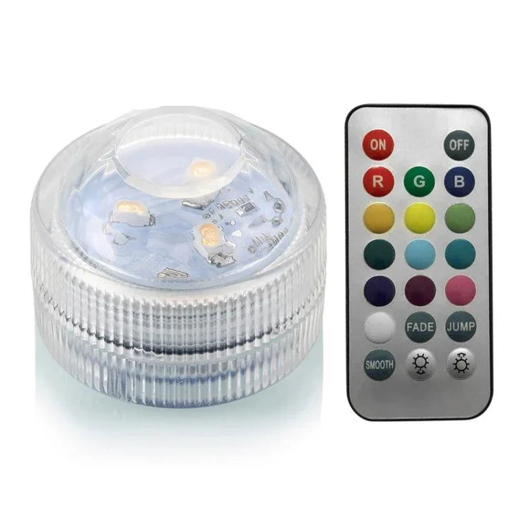 Lâmpada de Decoração Subaquática IP68 Impermeável com Controlo Remoto, Lâmpada LED 5050 SMD Multicolorida RGB para Mergulho, Lâmpada de Festa