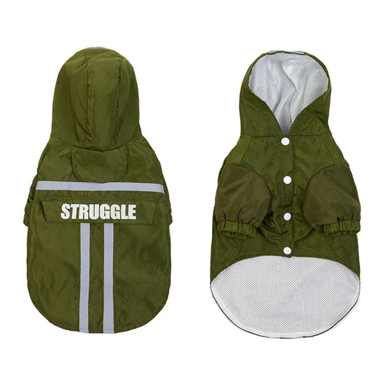 Impermeável para Animais de Estimação com Capuz e Faixa Reflectora Dobrável, Roupa para Cão, S, M, L, XL, XXL