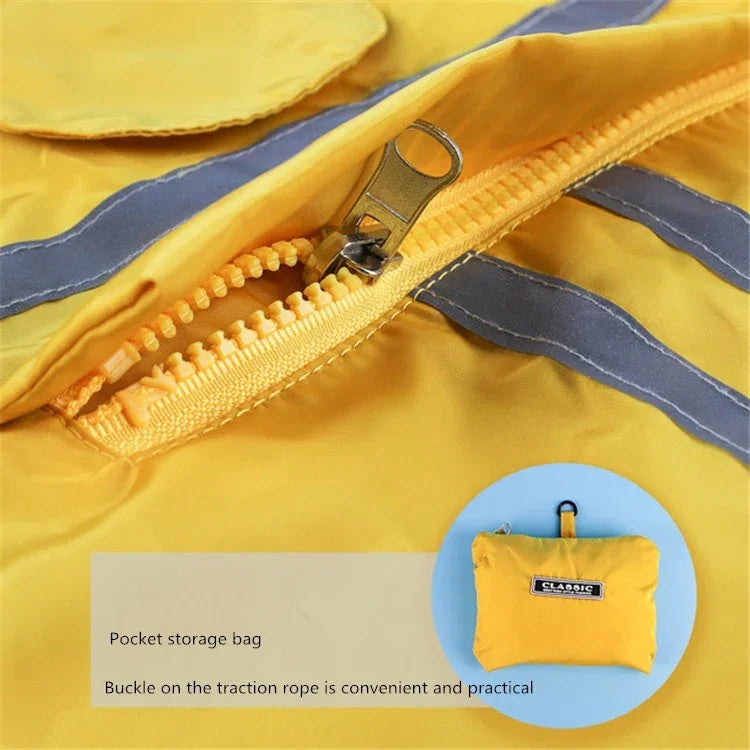 Impermeável para Animais de Estimação com Capuz e Faixa Reflectora Dobrável, Roupa para Cão, S, M, L, XL, XXL