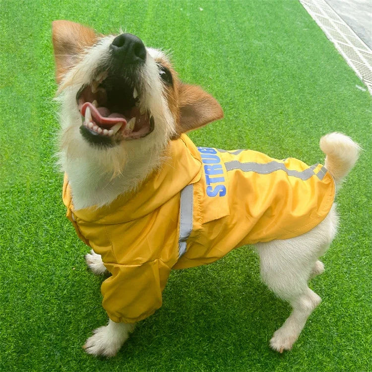 Impermeável para Animais de Estimação com Capuz e Faixa Reflectora Dobrável, Roupa para Cão, S, M, L, XL, XXL