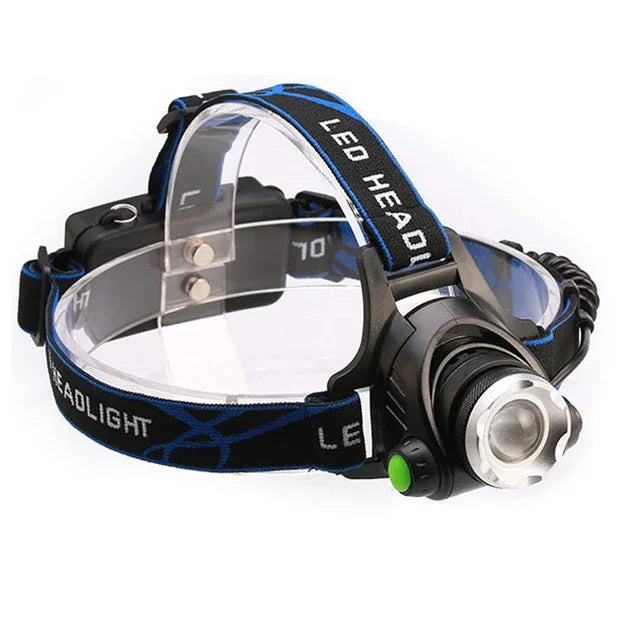 Lanterna LED T6 com Zoom e Luz Forte para Pesca e Campismo