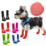 4 PCS/Conjunto Botas de Chuva para Animais de Estimação Impermeáveis Antiderrapantes para Cão, S, M, L