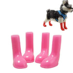 4 PCS/Conjunto Botas de Chuva para Animais de Estimação Impermeáveis Antiderrapantes para Cão, S, M, L