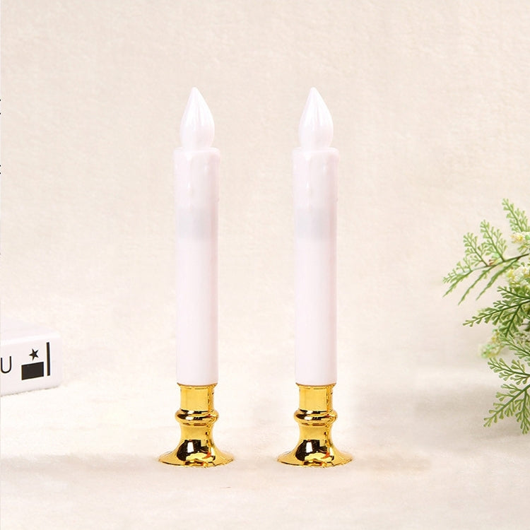 2 PCS Vela Artificial Longa Luz Plástica Vela Eletrónica