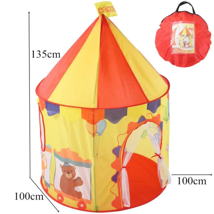 Tenda de Jogo Dobrável para Crianças em Forma de Casa Yurt, 100x100x135cm Circo