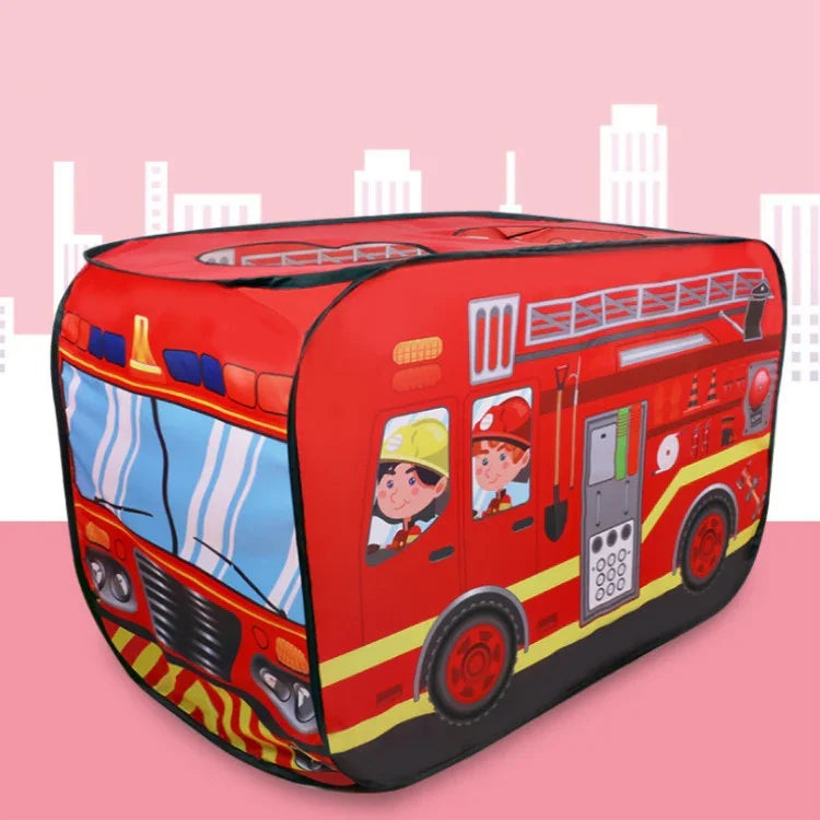 Tenda de Brinquedo para Crianças, Caminhão de Bombeiros, Carro de Polícia, Autocarro Escolar, Casa de Jogo, Caminhão de Gelados