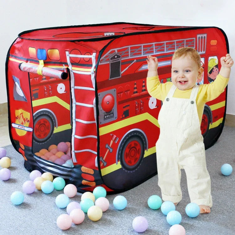 Tenda de Brinquedo para Crianças, Caminhão de Bombeiros, Carro de Polícia, Autocarro Escolar, Casa de Jogo, Caminhão de Gelados