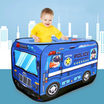 Tenda de Brinquedo para Crianças, Caminhão de Bombeiros, Carro de Polícia, Autocarro Escolar, Casa de Jogo, Caminhão de Gelados
