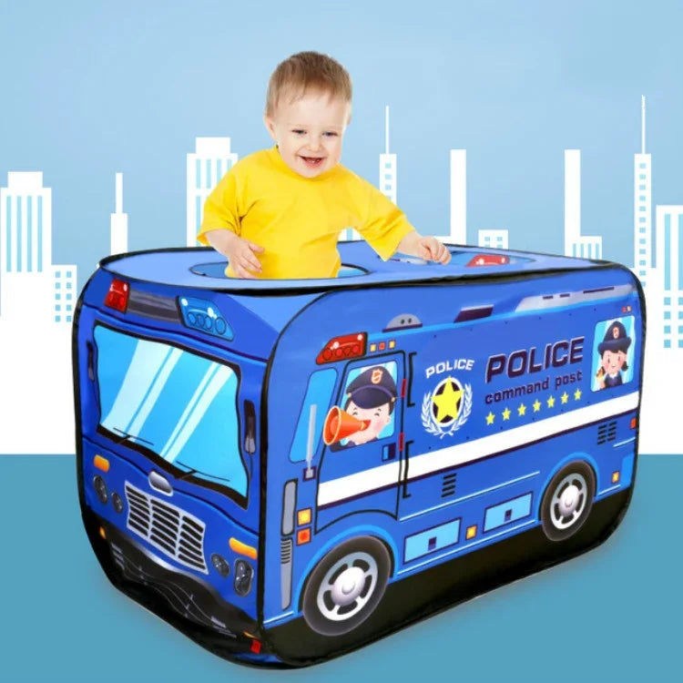 Tenda de Brinquedo para Crianças, Caminhão de Bombeiros, Carro de Polícia, Autocarro Escolar, Casa de Jogo, Caminhão de Gelados
