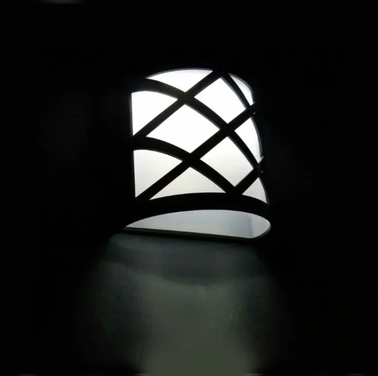 Solar Powered LED Wall Light Outdoor Waterproof Energy Saving Street Garden Lamp, White Light, Warm White