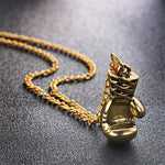 Punk Retro Mini Boxing Glove Necklace, gold, silver