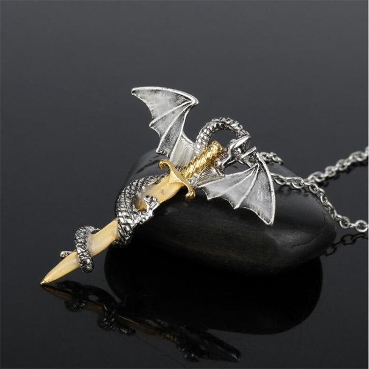 Colar Pendente Espada de Dragão Luminosa Joalharia Anime Escuro