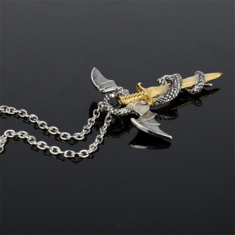 Colar Pendente Espada de Dragão Luminosa Joalharia Anime Escuro