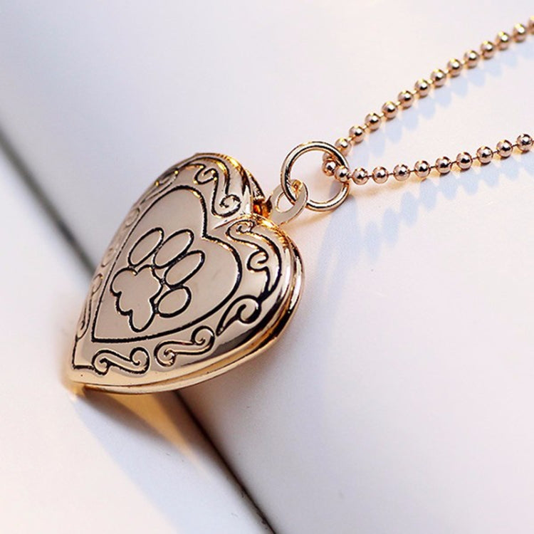 Colar Pingente de Medalhão de Memórias em Forma de Coração DIY, Ouro, Prateado