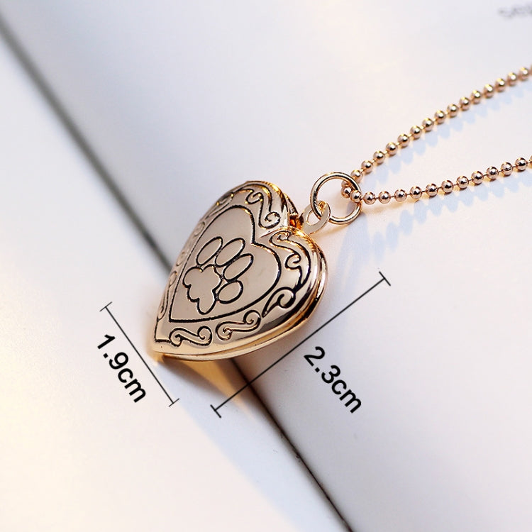 Colar Pingente de Medalhão de Memórias em Forma de Coração DIY, Ouro, Prateado