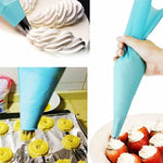 4 PCS Sacos de Confeitar de Silicone com Bico para Creme Ferramentas DIY para Decoração de Bolos, Saco de Creme (Azul), Saco de Creme (Branco), Saco de Creme (Rosa), Saco de Creme (Verde)