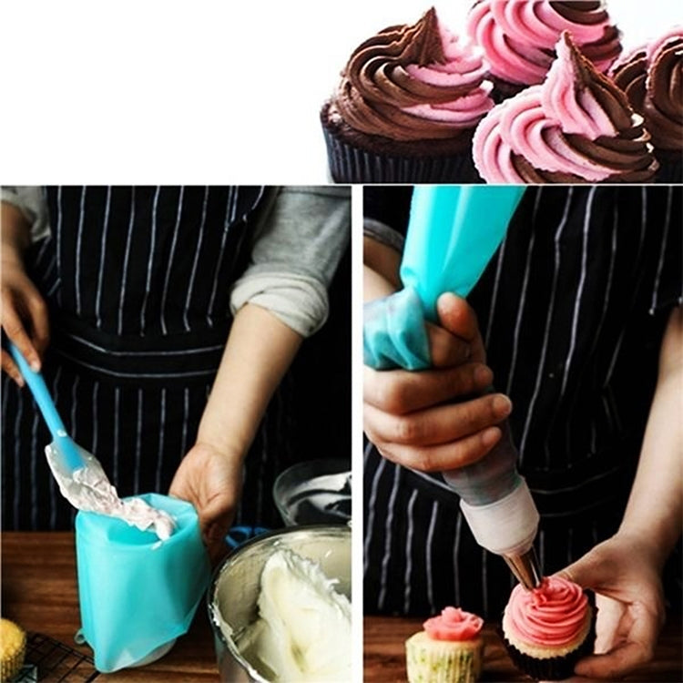 4 PCS Sacos de Confeitar de Silicone com Bico para Creme Ferramentas DIY para Decoração de Bolos, Saco de Creme (Azul), Saco de Creme (Branco), Saco de Creme (Rosa), Saco de Creme (Verde)