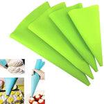 4 PCS Sacos de Confeitar de Silicone com Bico para Creme Ferramentas DIY para Decoração de Bolos, Saco de Creme (Azul), Saco de Creme (Branco), Saco de Creme (Rosa), Saco de Creme (Verde)