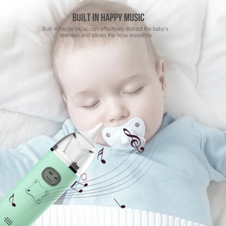 Aspirador Nasal Musical para Bebé, Limpador Elétrico de Muco para Recém-nascidos