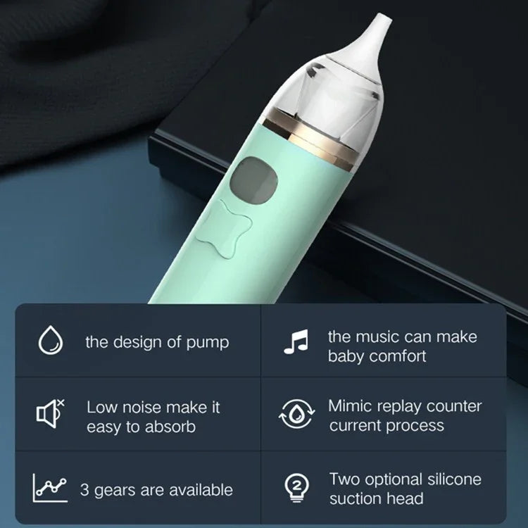 Aspirador Nasal Musical para Bebé, Limpador Elétrico de Muco para Recém-nascidos
