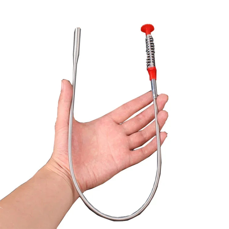 Escova de Arame Metálico Manual para Limpeza de Pia de Cozinha, Dispositivo para Desentupir Esgoto, 60cm