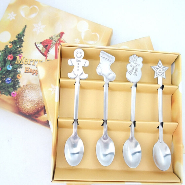 2 Conjuntos de Talheres de Natal Criativos em Aço Inoxidável, Conjunto de Quatro Peças